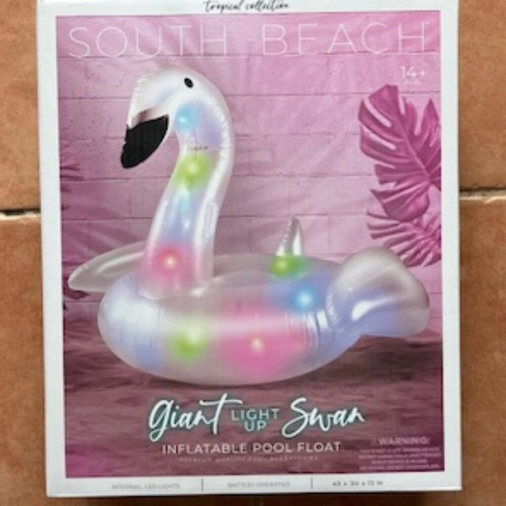 South Beach Giant Light Up Swan Pool Float